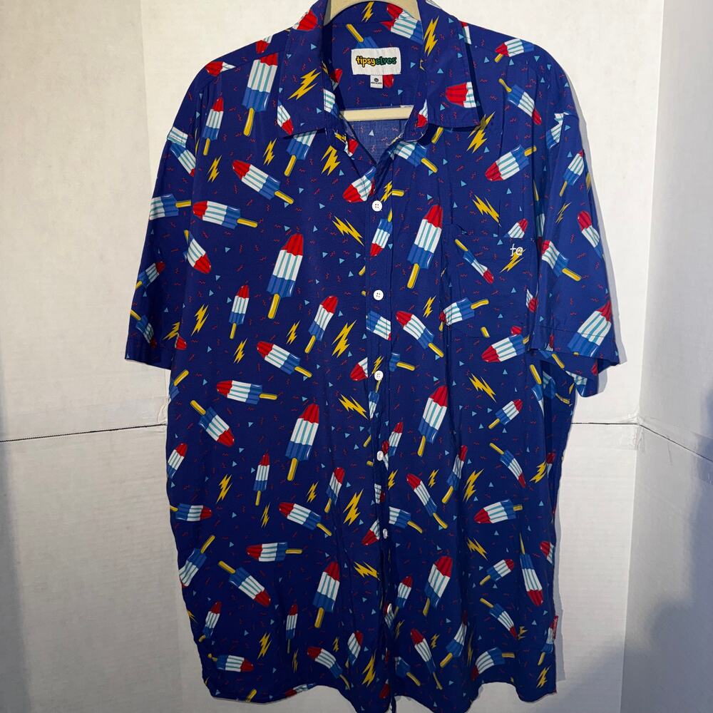 Men's Tipsy Elves Grand Finale Button Down Shirt Size XXL